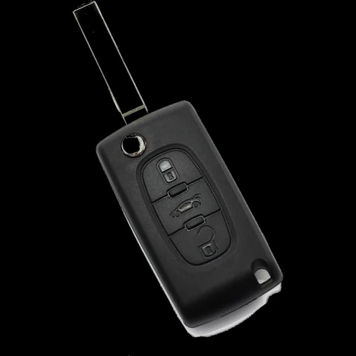 Citroen / Peugeot 307 - Carcasa tip cheie briceag 3 butoane, lama VA2-SH3, cu suport baterie, buton portbagaj