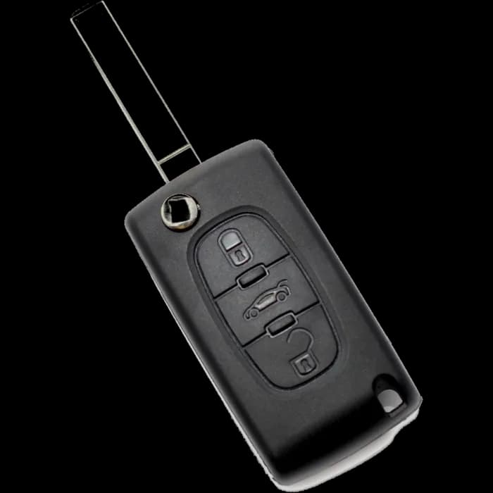 Citroen / Peugeot 307 - Carcasa tip cheie briceag cu 3 butoane, lama VA2-SH3, fara suport baterie, buton portbagaj