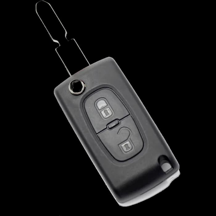 Citroen / Peugeot 406 - Carcasa tip cheie briceag cu 2 butoane, lama NE78-SH2 cu suport baterie