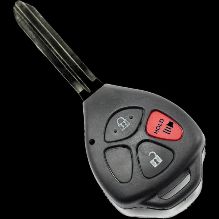 Toyota carcasa cheie 2+1 butoane cu buton rosu panica (fara logo)