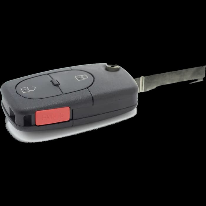 CARGUARD - Audi - carcasă cheie tip briceag, 2+1 butoane, cu buton panică și baterie CR 2032