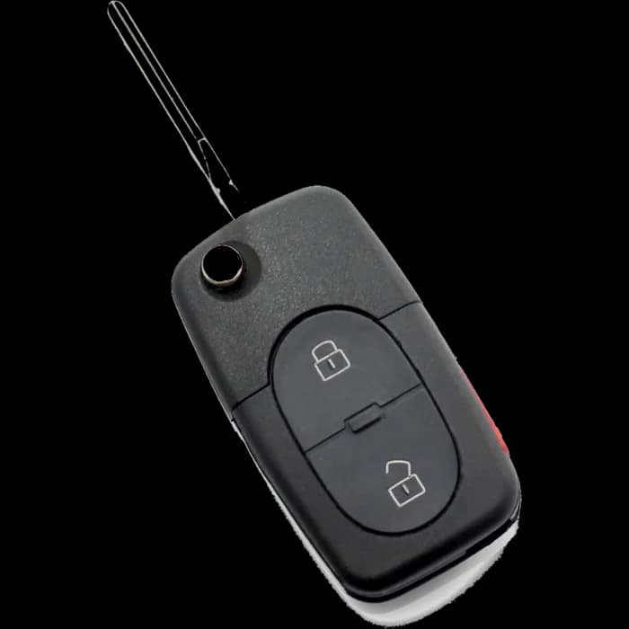 Audi - carcasă cheie tip briceag cu 2+1 butoane (1 buton de panică) și baterie 1616 - CARGUARD