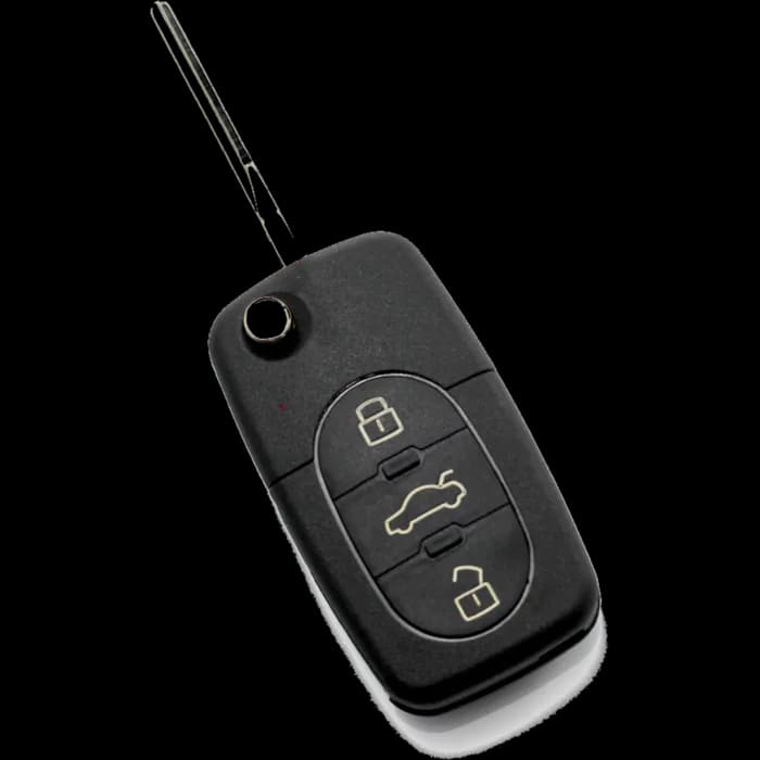 Audi - carcasă cheie tip briceag cu 3+1 butoane (1 buton de panică) și baterie 1616 - CARGUARD
