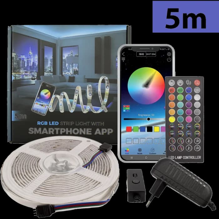 Set bandă LED RGB - SMART - 5m, IP65 - SunShine