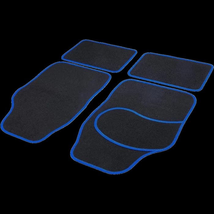 Set covorașe auto textile universale Carguard 64 x 44 cm | 44 x 29 cm - negru - albastru