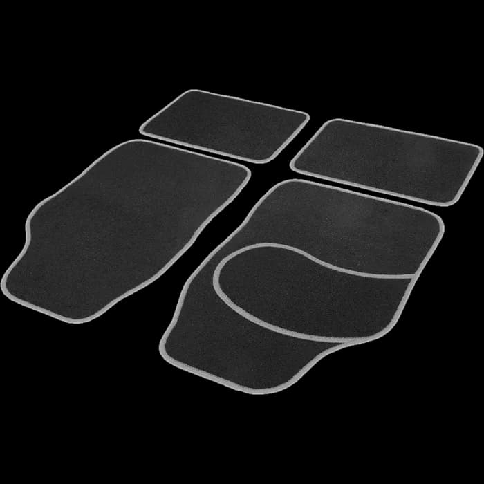 Set covorașe auto textile universale Carguard 64 x 44 cm | 44 x 29 cm - negru - gri