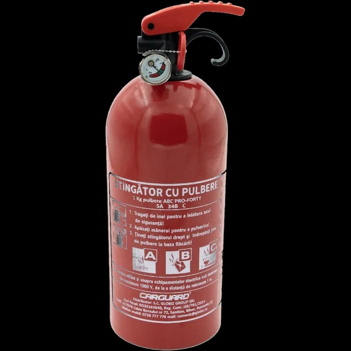 Stingator cu pulbere 1KG, cu manometru, model A B C