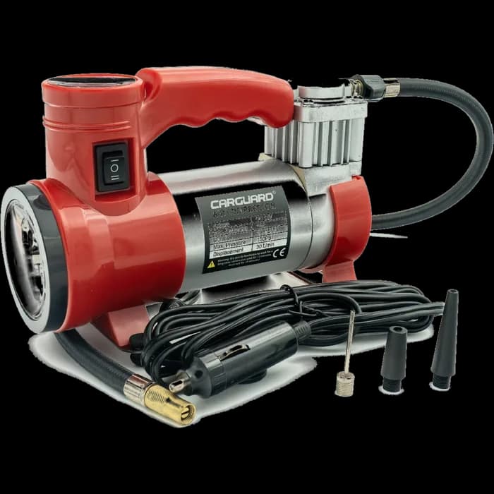 Compresor auto 12V Carguard – 30 L/min – 150 PSI – carcasă metal + LED frontal